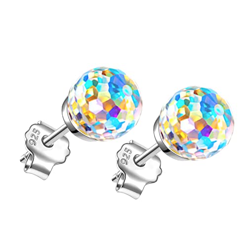 Austrian Crystal Earrings for Women 8MM Austrian Crystal Disco Ball Earrings Iridescent Disco Jewelry for Women4