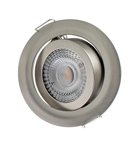 Rolux LED Einbauluechte - Einbaustrahler - 5W - Direktanschluß 230V - 3000K Warmweiß -Dimmbar sowie Schwenkbar -Bohrloch 68mm - IP20 - Energiesparende Einbauleuchte DF-9243-3