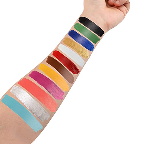 Professional-Special-Effects-SFX-Makeup-Kit12-Colors-Face-Body-Paint-PaletteWound-Modeling-Scar-WaxCoagulated-Fake-Blood10-Purple-BrushesSpatula-ToolStipple-Sponge-for-Halloween-Costume