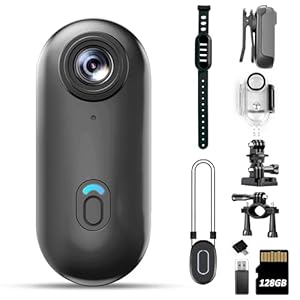 4K Mini Body Camera 128GB – Action Body Cam with Audio & Video- Thumb Hands Free Waterproof Recording Wearable Cameras – Pov Worn Portable Personal Camcorder – for Work Travel Pet Walk Swim