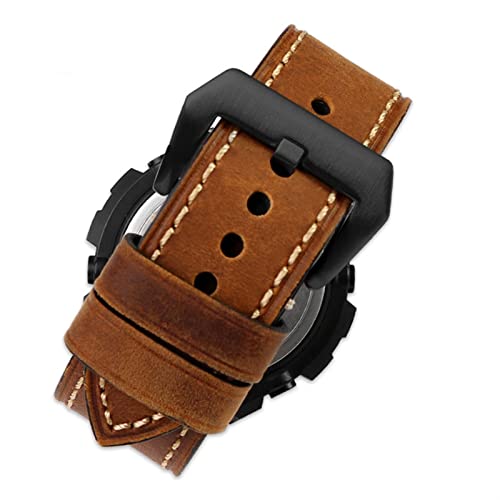 Bracelet montre Casio MTG-B1000 G1000 cuir de vache marron blanc noir 26mm