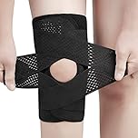 ANAMPION Genouillère avec stabilisateurs latéraux S, pour la douleur au genou déchirure du ménisque ACL MCL Récupération des blessures arthritiques Genouillère réglable pour hommes et femme(Noir)