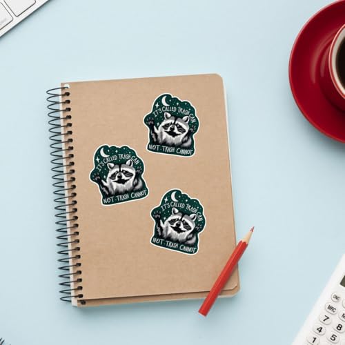 Image of (3PCs) It's Called Trash Can Not Trash Cannot Sticker, Racoon Sticker, Trash Panda Stickers, Humor Motivational Mental Health Vinyl Stickers for Laptop Bottle Phone Car Window Helmet 3 inch (Normal, 3in)
