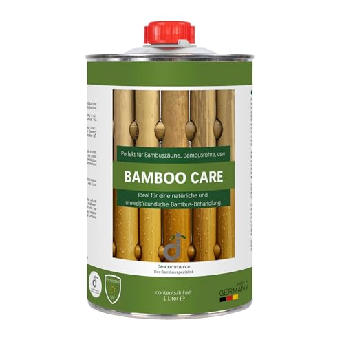 DE-COmmerce® 1 litro de Aceite de bambú Bamboo Care incoloro para Valla de bambú Exterior I Aceite de Cuidado de Madera a Base de Aceite de linaza I Barniz Transparente para Madera de bambú