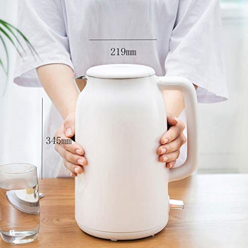 Hervidor eléctrico simple blanco 1.7L acero inoxidable miniatura 2