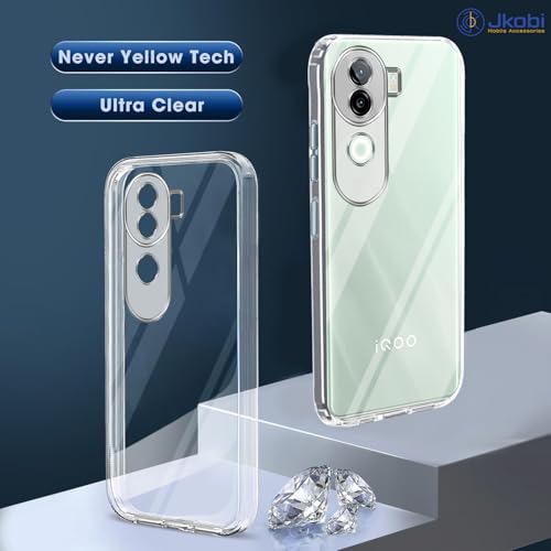 Image of Jkobi Back Cover for vivo iQOO Z9s (Silicone Clear Shockproof Case with Camera Protection | Soft and Flexible | Transparent)