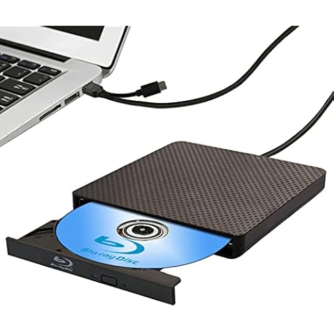 External Blu ray Drive DVD/BD Player Read/Write Portable Blu-ray Drive USB 3.0 and Type-C DVD Burner blueray Burner for/Win7/Win8/Win10/Win11 for pc/Laptop Cover