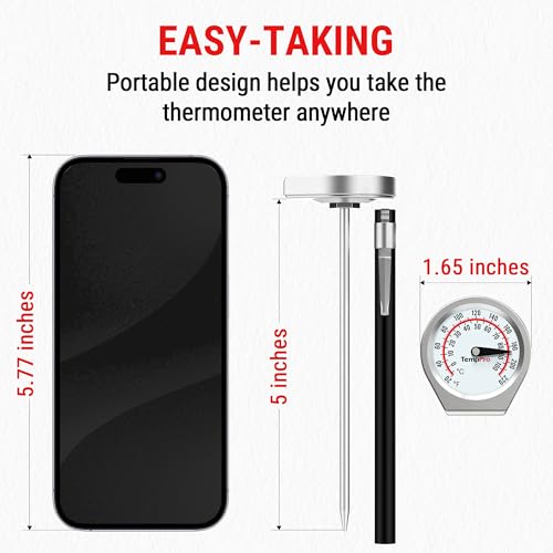 Image of TempPro Dial Instant Read Meat Thermometer for Cooking, Grill Food Thermometer with Glass Lens, Portable Kitchen Thermometer for Liquid, Steak, Turkey Temp Checking (Previously ThermoPro)