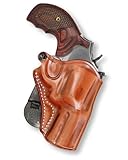 Masc Premium Leather OWB Paddle Holster Open Top Fits Model 686 Plus 7RD 3-inch, Right-Hand Draw, Brown #1465#
