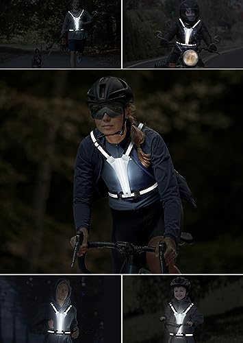 Fokia Kunbio - Chaleco reflectante LED para correr, chaleco iluminado para correr por la noche, recarga USB, hasta 11 horas de luz con cintura ajustable y hombro para mujeres, hombres y niños (negro) - imagen 7
