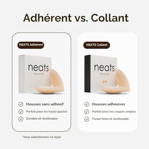 NEATS Grippy Nipple Covers for Women, Reusable Hypoallergenic Silicone Pasties, Non-Adhesive Body-Heat Activated, Invisible No-Show Breast Covers – vue 4