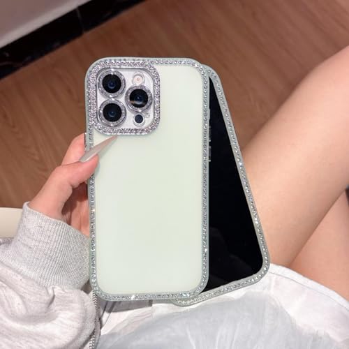 Coque Diamant iPhone 12 Pro Max en strass luxueux et acrylique rigide vert haute finition