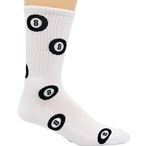 White and Black Magic 8-Ball Premium Crew Socks