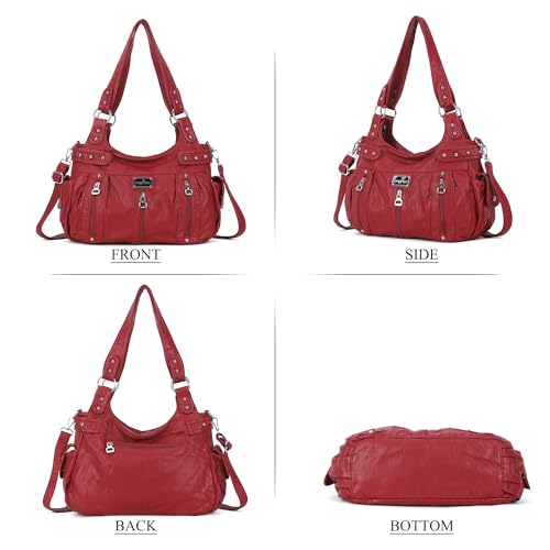 Image of Angel Kiss Large Purses and Handbags for Women Washed Faux Leather Crossbody Hobo Satchel Shoulder Handbag Tote Purse