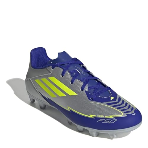 Adidas Unisex F50 Club Football Boots FG/MG, Silver met./solar Yellow/Lucid Blue, 46 EU – Ansicht 3