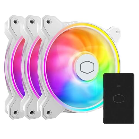 Cooler Master MF120 Halo² White 3in1 PC Case|Liquid Cooler|Air Cooler Fan, 120mm Fan, Dual-Loop aRGB Rings, Dynamic PWM 2,050 RPM, Air Balance Blades, aRGB Lighting, Hybrid Frame Cover