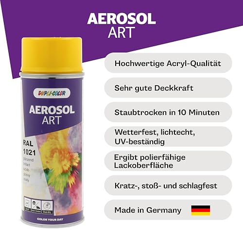 DUPLI-COLOR AEROSOL ART RAL 1021 Rapsgelb glänzend 400 ml - Sprühfarbe – Ansicht 3