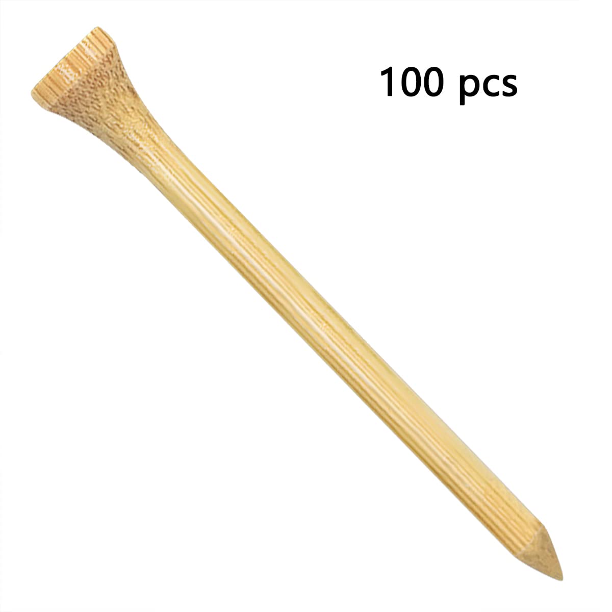 Tee Golf Legno 70mm, 100 Pezzida Tee da Golf in bambù (Colore Naturale)