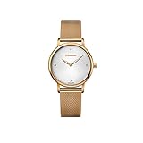 LEUCHTENDE ZEIGER: Dank der großen, blattförmigen Zeiger, die im Dunkeln leuchten, können Sie die Armbanduhr auch Nachts problemlos ablesen. Das präzise Analog-Quarz Uhrwerk wurde in der Schweiz gefertigt.