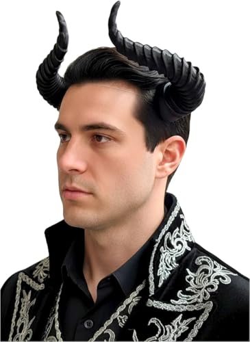 VIBNRIX Devil Horns Headband Lightweight Invisible Elastic Headpiece for Halloween Cosplay & Gothic Costume Parties