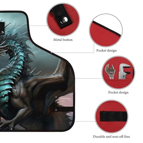 Delantal de trabajo Cool Dragon con 8 bolsillos ajustable miniatura 3