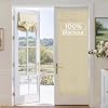 RYB HOME 2 Panels 100% Blackout French Door Curtains Set of 2 - W26 x L69, Biscotti Beige - No Drill Door Window Curtains Thermal Insulated Privacy Assured Shades for Front Entrance