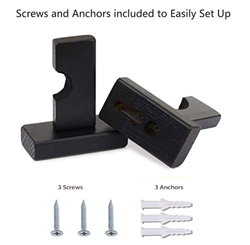 Baseball Bat Display Case, Wall Mount Solid Ash Tree Handmade Horizontal Rack W/Hidden Screws&Soft Liner For Baseball Softball Display- (Black) #TOP2