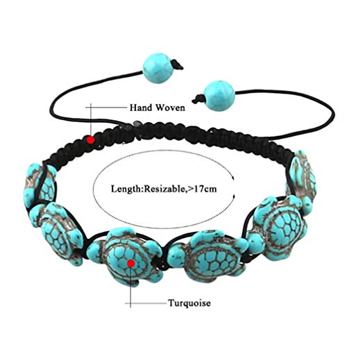 Comelyjewel Premium Quality Bohemian Turquoise Turtle Bracelet Hand Knit Bracelet for Women3