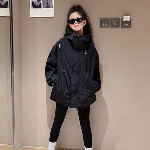 Boys Girls Lightweight Windproof Jacket Kids Waterproof Hooded Raincoats Basic Plain Zipper Outdoor Hiking Clothes2