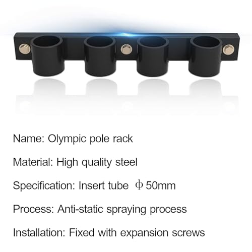 Supporto da parete per bilanciere, staffa orizzontale per organizzare barre olimpiche di sollevamento pesi, ideale per palestre domestiche e spazi fitness