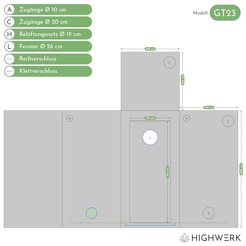 Zelsius Growzelt "MyHomeGrow" Grow tent | Indoor Growbox | schwarz grün | Growroom Growschrank Darkroom Pflanzenzelt Gewächshaus Zuchtzelt (100 x 100 x 200 cm) 3 Zelsius Growzelt "MyHomeGrow" Grow tent | Indoor Growbox | schwarz grün | Growroom Growschrank Darkroom Pflanzenzelt Gewächshaus Zuchtzelt (100 x 100 x 200 cm) – Bild 3
