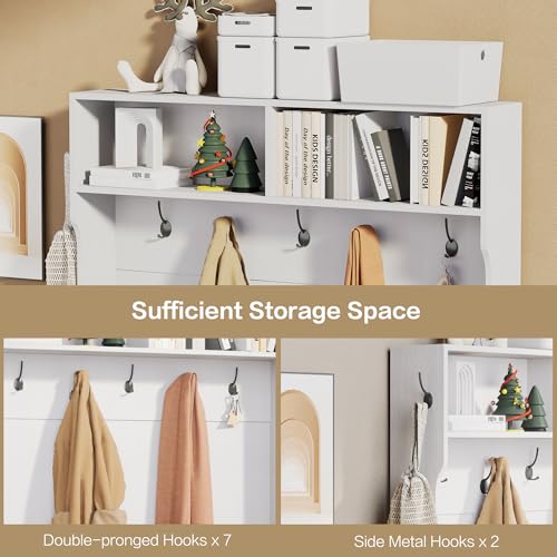 Image of Hall Tree with Bench Entryway Coat Rack with Shoe Storage