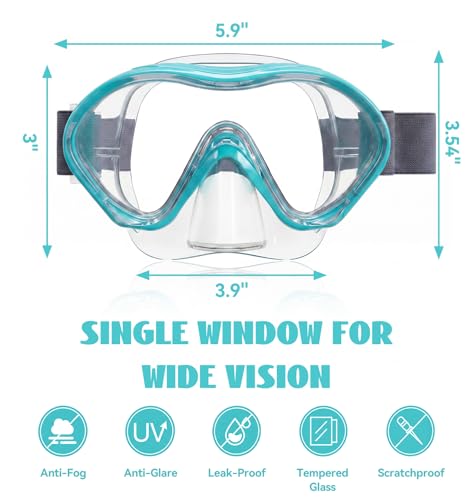 Aegend Kids Swim Goggles Snorkel Diving Goggles with Nose Cover for Kids 3-15, Knitted Fabric Strap, Anti-Fog No Leak - image 5