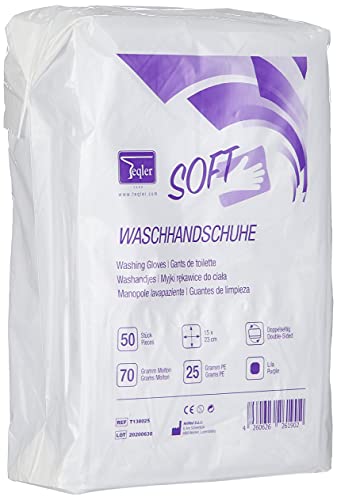 Teqler® Imprägnierte Einweg-Waschhandschuhe, 50 Stück