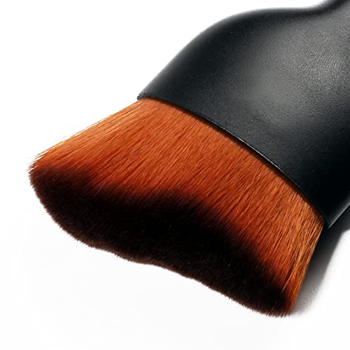 Image of AOCISKA Car Interior Detailing Brush,Soft Bristle Cleaning Brush Car Detailing Brush Dusting Brush,Car Interior Cleaning Tool,Auto Detail Brush Car Dash Duster Brush (Black&Brown)