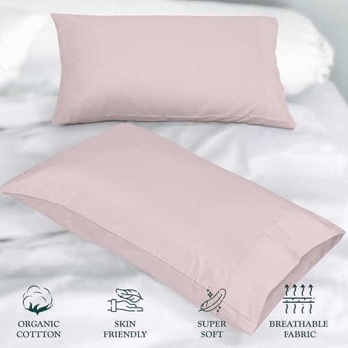 Image of ROYALE LINENS 300 Thread Count 100% Long Staple Combed Cotton Pillowcases Set of 2 - Ultra Soft -Standard Bed Pillow Cover- 20 inchx26 inch -Breathable, Cool & Crisp Percale Pillow Cases (Std, Lavendar)