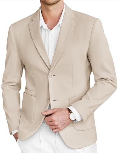 COOFANDY Mens Tweed Blazer Slim Fit Casual Sport Coat Two Button Knit Suit Jacket