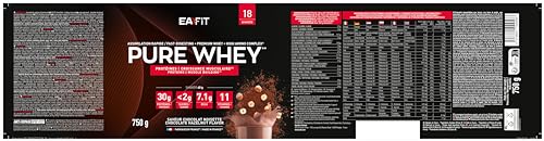 Eafit Proteine In Polvere Whey 750 G Gusto Cioccolato Nocciola|31 G Per Shaker Proteine |Whey Protein Concentrate E Isolate, Bcaa + L-Glutammina + Taurina, Integratore Per Massa Muscolare, 11 Vitamine - 6