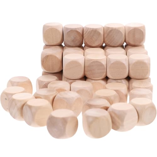 Didiseaon Bloques de Madera Dados 100 Unidades 16Mm y 14Mm sin Acabado para Actividades Creativas y Proyectos Escolares Infantiles Cubos