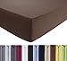 Produktbild ENTSPANNO Jersey-Luxus-Spannbettlaken 140 x 200 | 160 x 220 cm für Wasser- und Boxspringbett in Dunkel-Braun aus gekämmter Baumwolle. Spannbetttuch mit Einlaufschutz bis 35 cm hohe Matratzen