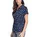 DNKZWUPUP Scrub Tops for Women Plus Size Stretch V Neck Short Sleeve Nursing Cute Print Scrub Shirts Lightweight Medical Uniform with Pockets Uniformes Medicos Mujer Navy 2XL