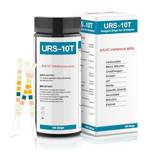 Urine Test Strips URS 10-in-1,10 Parameters UTI Test Strips,Ketone Test Strips,Urine Test Strips for Nitrite, Bilirubin, pH, Protein,UTI, More,100 CT Urine Test Strips for Urinalysis.