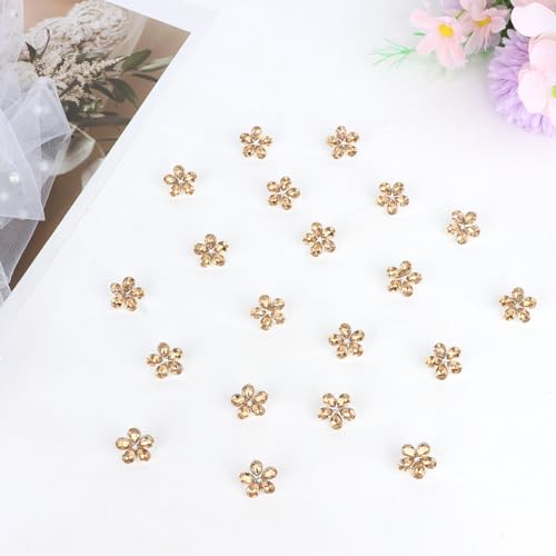 Mini Pinzas de Pelo Cristal con Flores - 20 Pzs miniatura 7