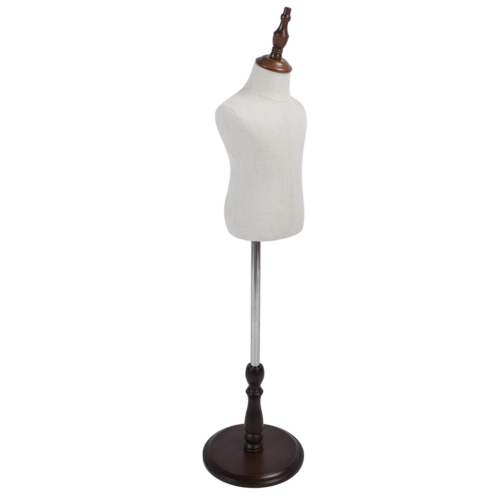 Forma de Vestido para Niños, Cuerpo de maniquí Infantil, Torso de maniquí para Niños con Base de Madera Ajustable para Exhibición de Ropa, Fotografía de (Base de 9,8 Pulgadas con Cabeza de)