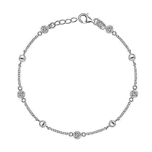 Charmsy 925 Sterling Silver Bracelets for Women | Adjustable Italian Link Chain Bracelet Jewelry