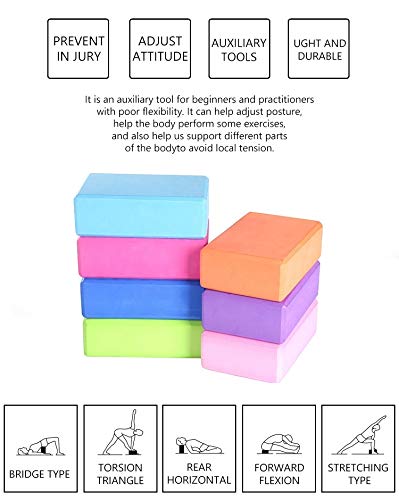 Kit 2 Blocos em EVA para Yoga e Outros Exercícios Profissional com Medidas de 23cmx15x7,5cm, Alongam