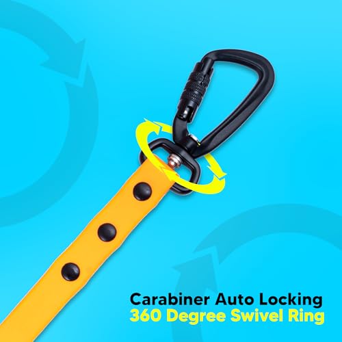 Image of Adil's Biothane Dog Leash - Waterproof Leashes for Dogs, Metal Hook, Adjustable 5ft Length Suitable for Dogs & Puppies, Ideal for Walking, Running & Training (Orange)