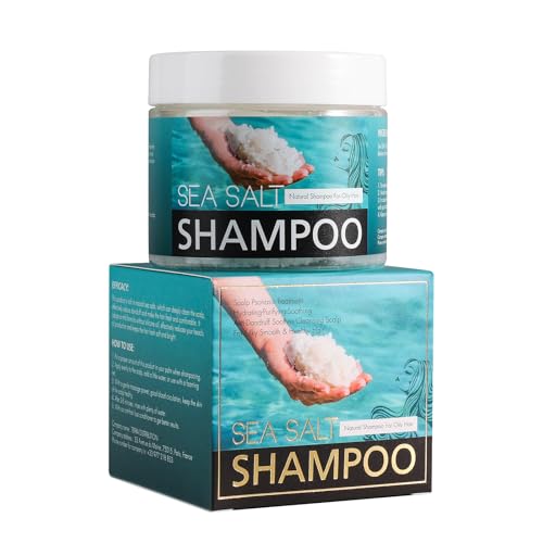 Sea Salt Champú de sal marina para el cabello, Limpieza Profunda Para Cabello Normal A Graso,Nutritivo,Sal Marina y Bálsamo de Limón orgánico,Limpieza Profunda