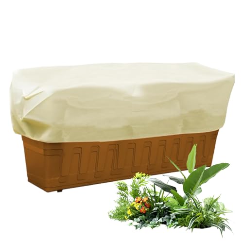 Copripiante per l'inverno, rettangolare, copertura antigelo con coulisse, protezione per letto rialzata per esterni, paesaggio, terrazza, giardino, prato, inverno, esterno, serra, giardino, balcone