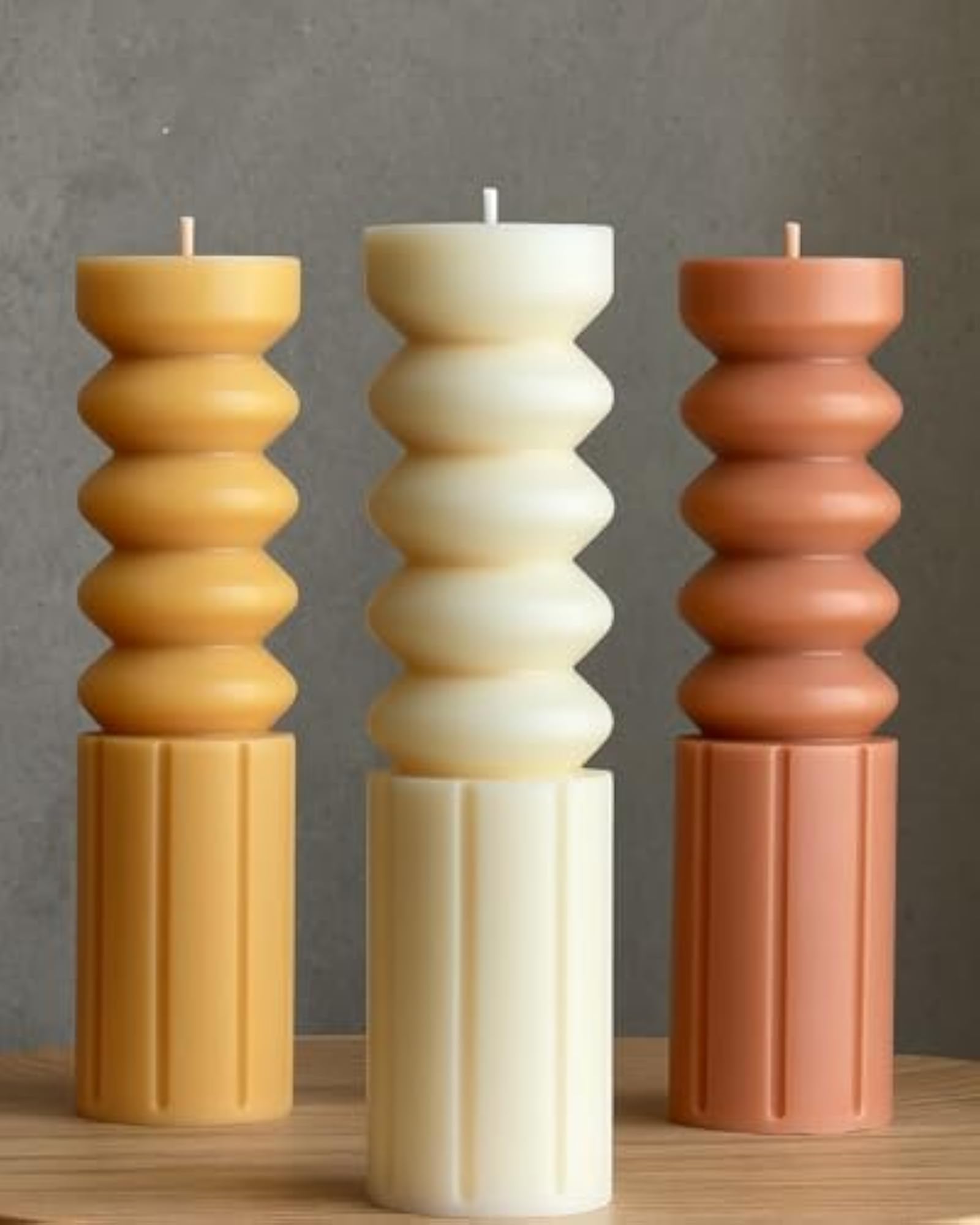 Luxury Rope Decorative Soy Wax Pillar Candle, Handcrafted